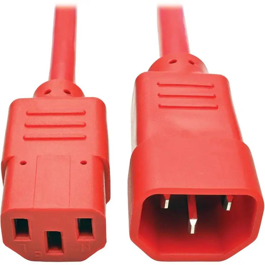 Eaton Corporation P005-003-ARD Heavy-Duty Power Extension Cord, 3 ft, Red, C13 to C14, 15A 250V, UL Listed by Eaton Corporation
