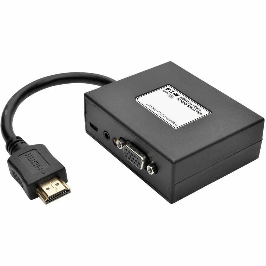 Eaton Tripp Lite Series 2-Port HDMI to VGA + Audio Splitter Adapter P131-06N-2VA-U