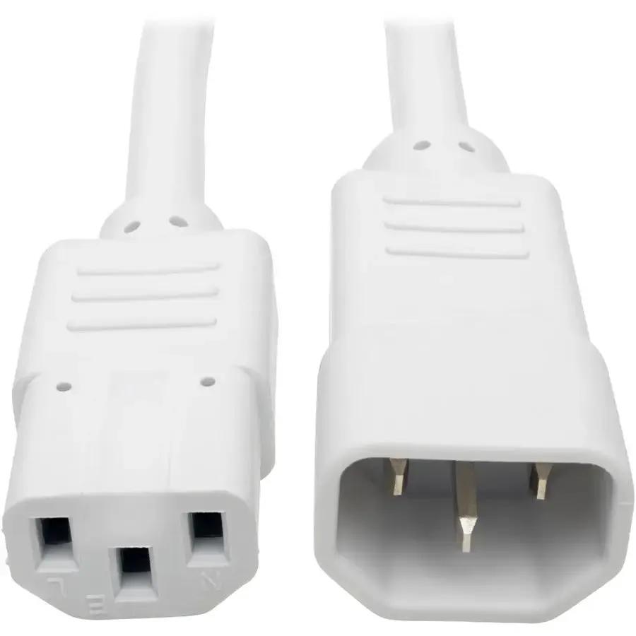 Eaton Tripp Lite Series Heavy-Duty Power Extension Cord P005-002-AWH, 2 Feet, White, C13 to C14, 15A/250V by Eaton Corporation