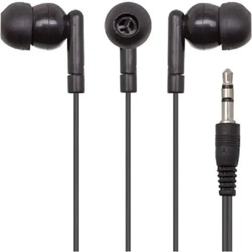 Califone Wired 3.5mm Ear Buds by Ergoguys, LLC (Model E1) – Black, Pack of 50