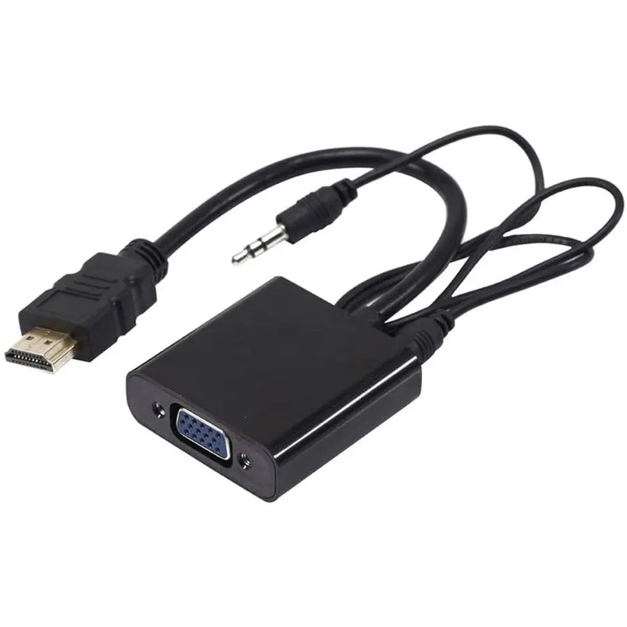 Axiom HDMI Male to VGA Female Adapter with Audio (Black) - Model HDMIMVGAFA-AX
