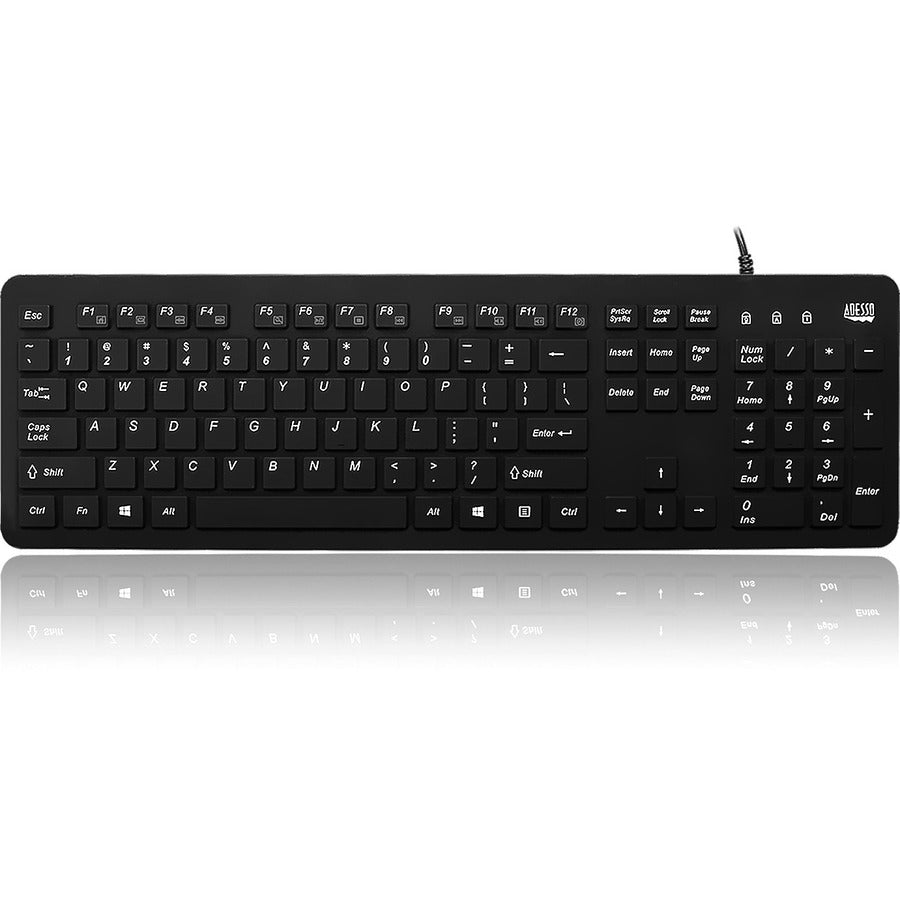Adesso AKB-235UB Antimicrobial Waterproof Desktop Keyboard for Medical and Laboratory Environments