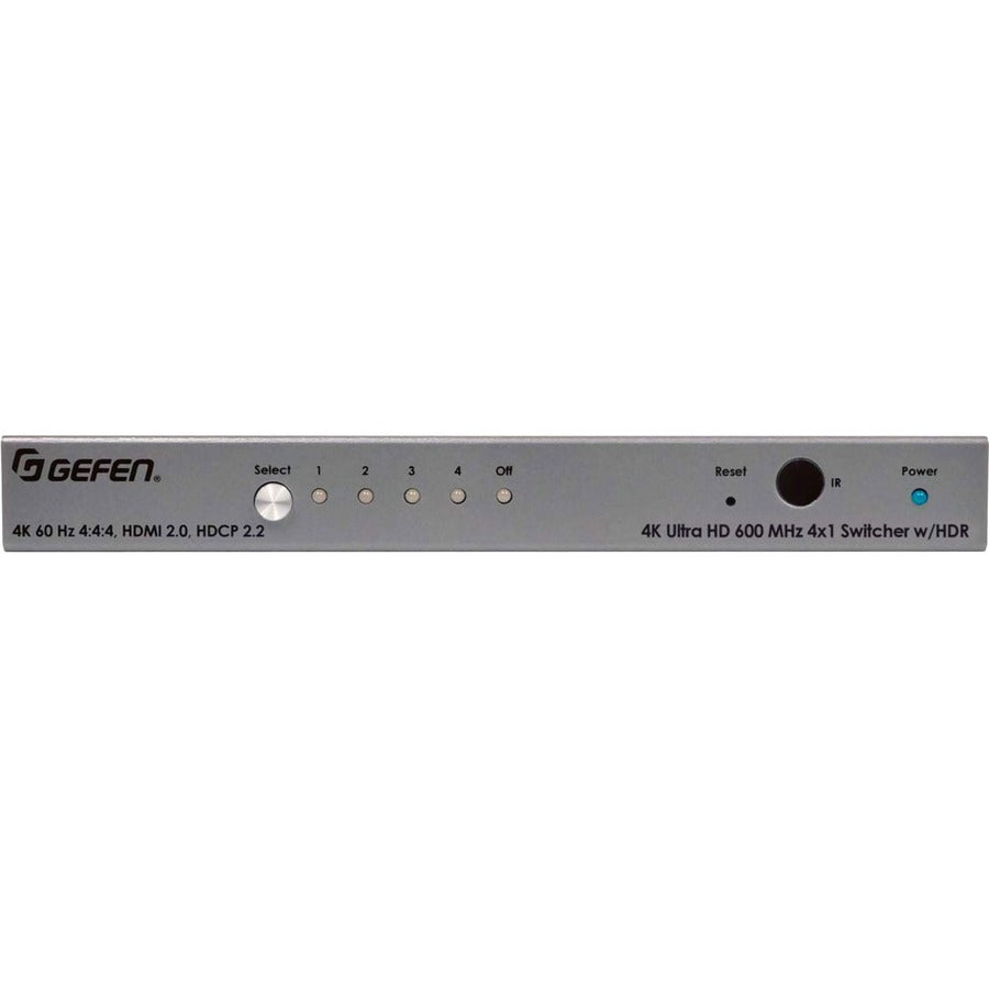 Gefen EXT-UHD600-41 Ultra HD 600 MHz 4x1 HDMI Switcher with HDR