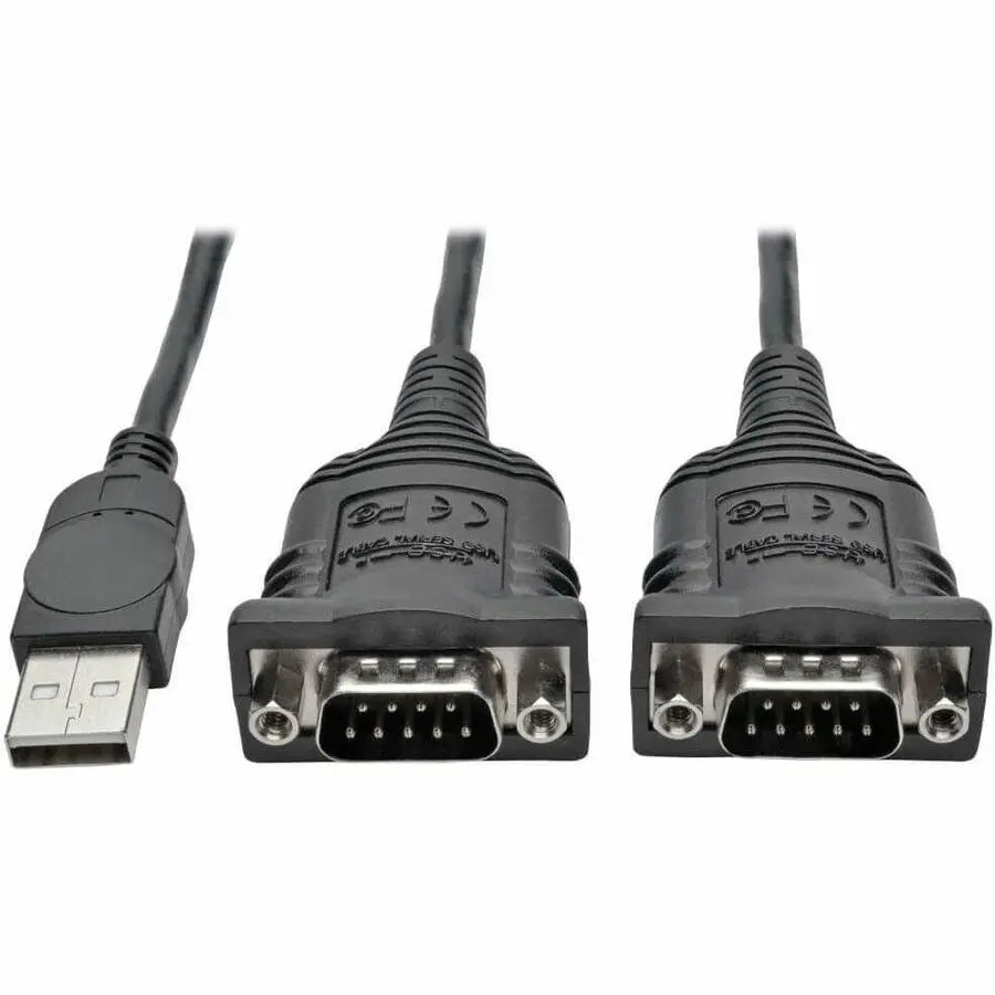 Eaton Tripp Lite Series 2-Port USB to DB9 Serial FTDI Adapter Cable with COM Retention (M/M), 6 ft