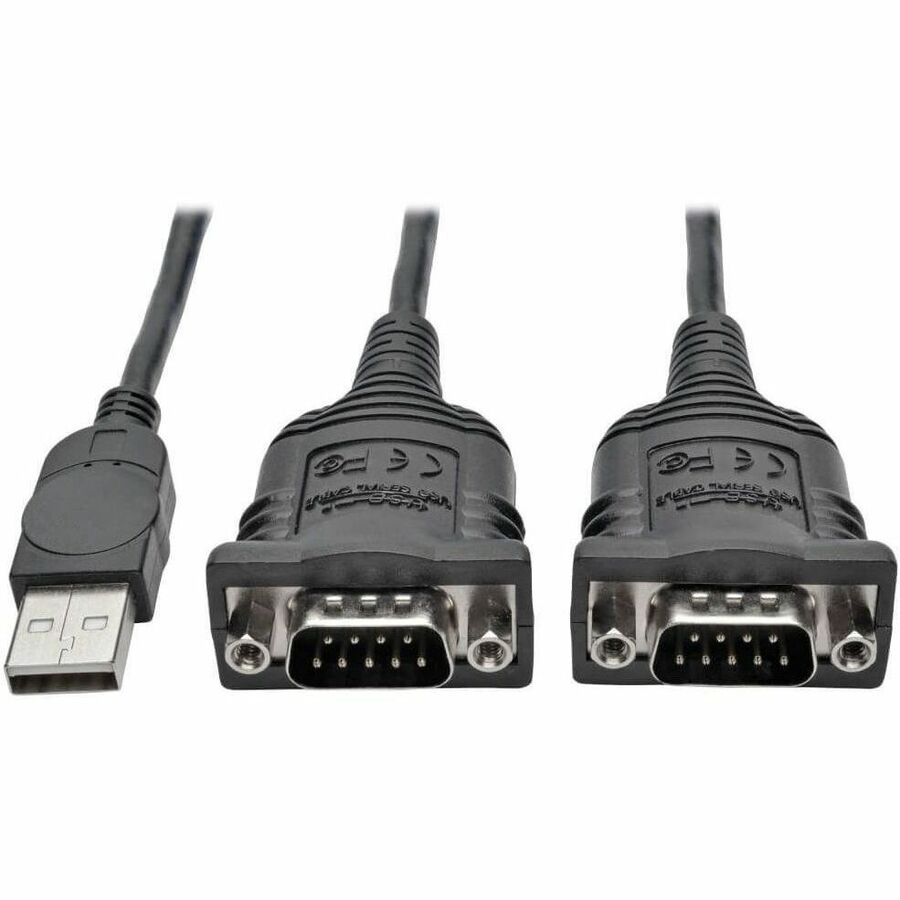 Eaton Tripp Lite Series U209-006-2 6 ft 2-Port USB to DB9 Serial FTDI Adapter Cable with COM Retention
