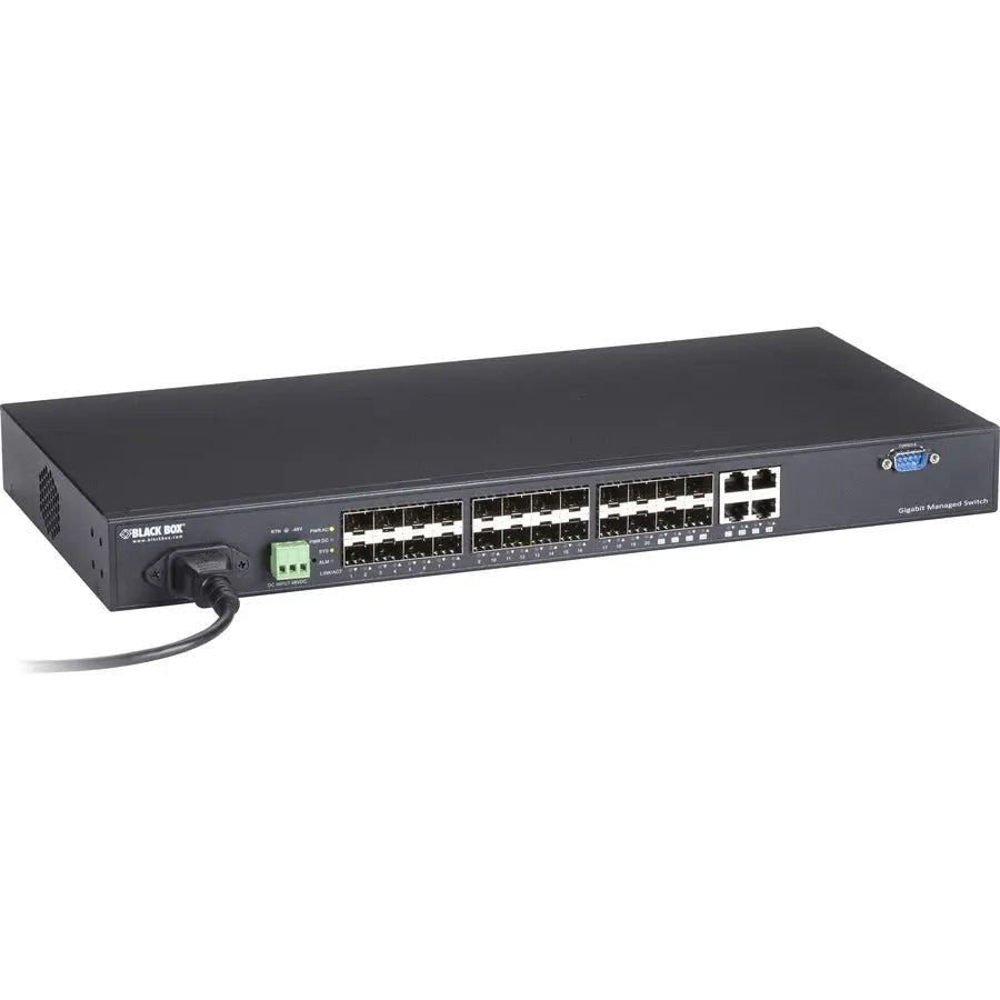 Black Box LGB5124A-R2 SFP Gigabit Managed Fiber Switch - 24-Port, Rack-Mountable