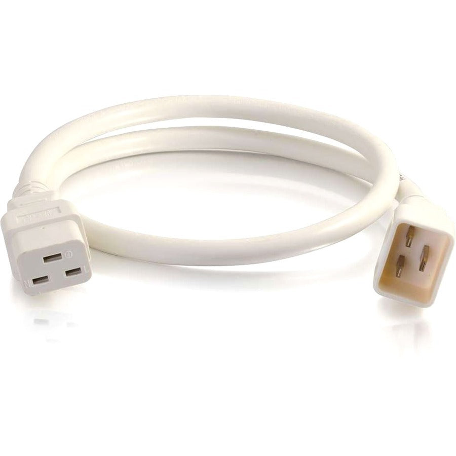 C2G Legrand Group 10ft 12AWG Power Cord (IEC320C20 to IEC320C19) - White