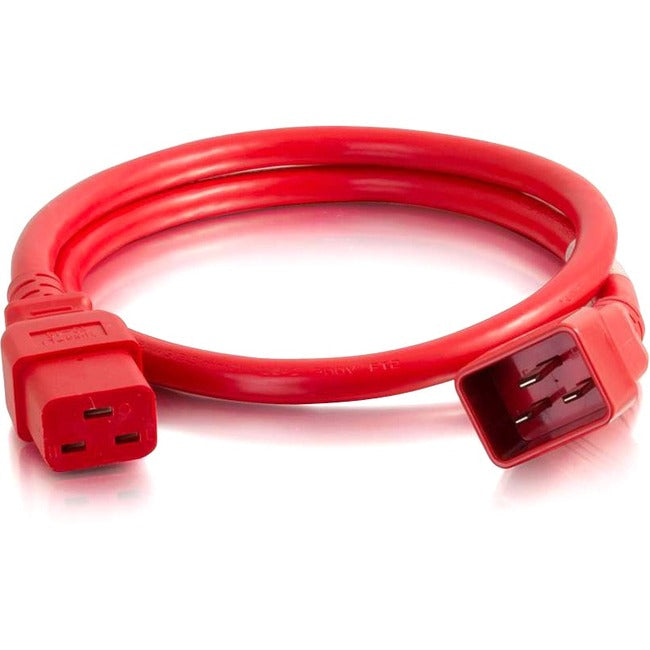 C2G 4ft 12AWG Power Cord (IEC320C20 to IEC320C19) – Red by Legrand Group