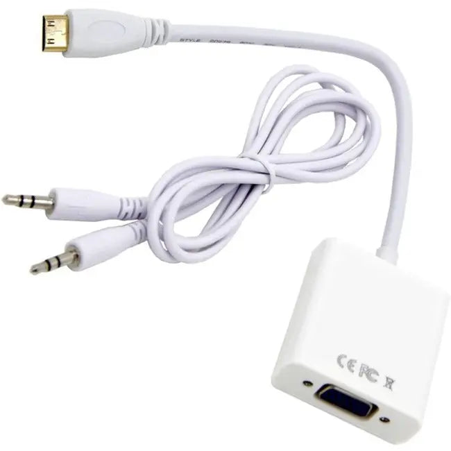 4XEM Mini HDMI To VGA Female Adapter (Part #4XMHDMIVGAA) for HDMI to VGA Conversion with Audio Support