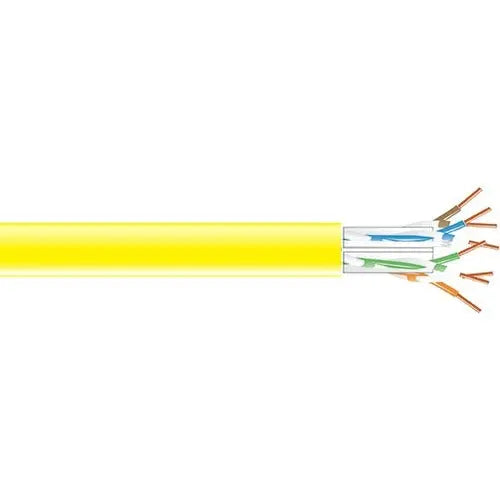 Black Box GigaTrue Cat 6A UTP Network Cable - 1000 ft Bulk Yellow Ethernet Cable for High-Speed Data and PoE Applications