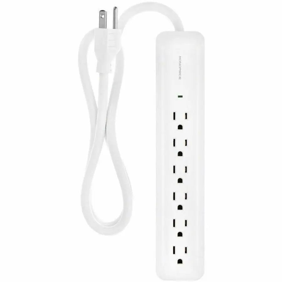Monoprice 9198 Surge Protector with 6 Outlets, 540 Joules Protection, 3 ft Cord, Wall Mountable