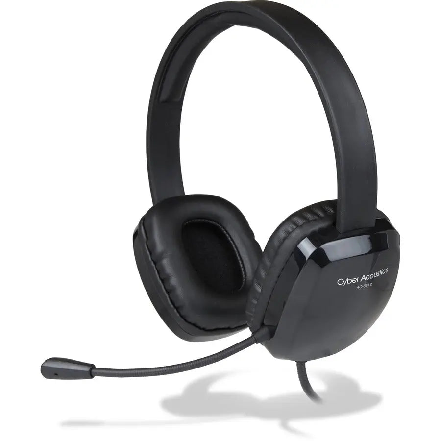 Cyber Acoustics AC-6012 USB Stereo Headset with Noise-Canceling Microphone and Adjustable Comfort