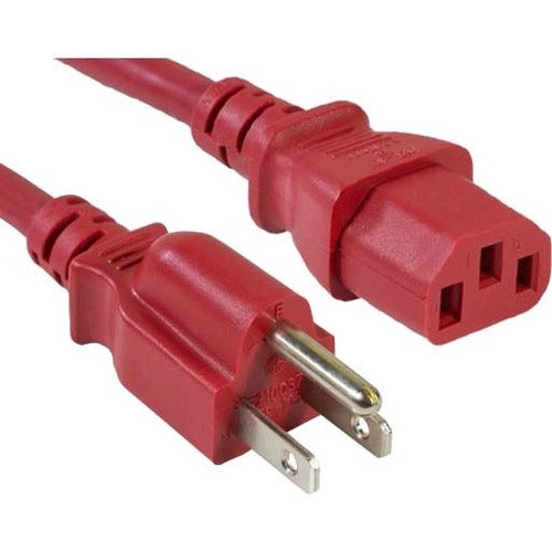 ENET CABLES N515-C13-RD-3F-ENC 3 ft Red NEMA 5-15P to IEC C13 Standard Power Cord