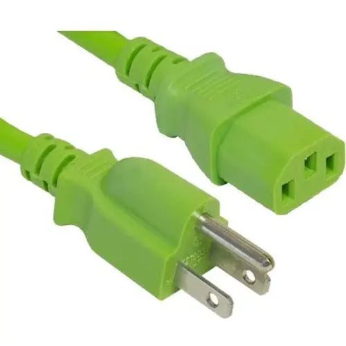 ENET N515-C13-GN-10F-ENC 10 ft Green Power Cord with NEMA 5-15P and IEC 60320 C13 Connectors