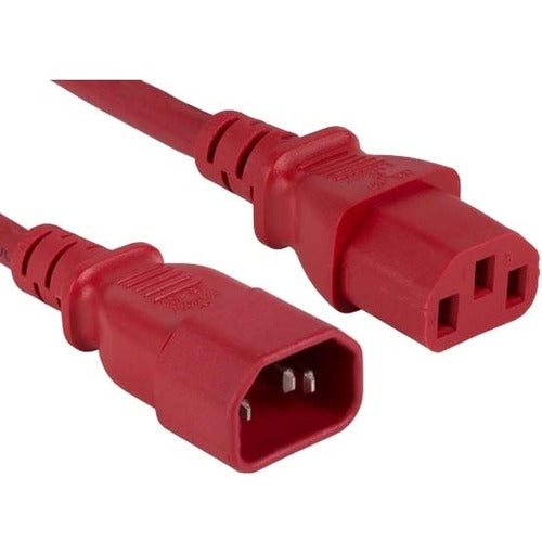 ENET Cables C13 to C14 Power Extension Cord, Red, 2 ft, C13C14-RD-2F-ENC