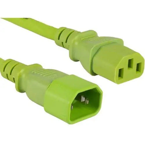 ENET C13 to C14 10ft Green Power Extension Cord – Reliable 250V 18 AWG Cable for Data Centers and Equipment