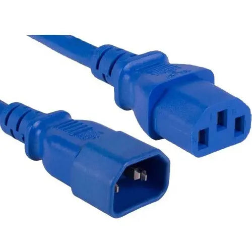 ENET C13 to C14 Power Extension Cord, 6 ft Blue, 250V, 18 AWG, 10A