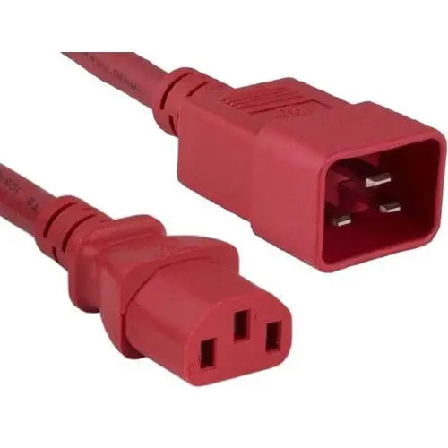 ENET C13 to C20 Power Cord - 4 ft Red, 250V, 14 AWG, 15A by NSI Industries