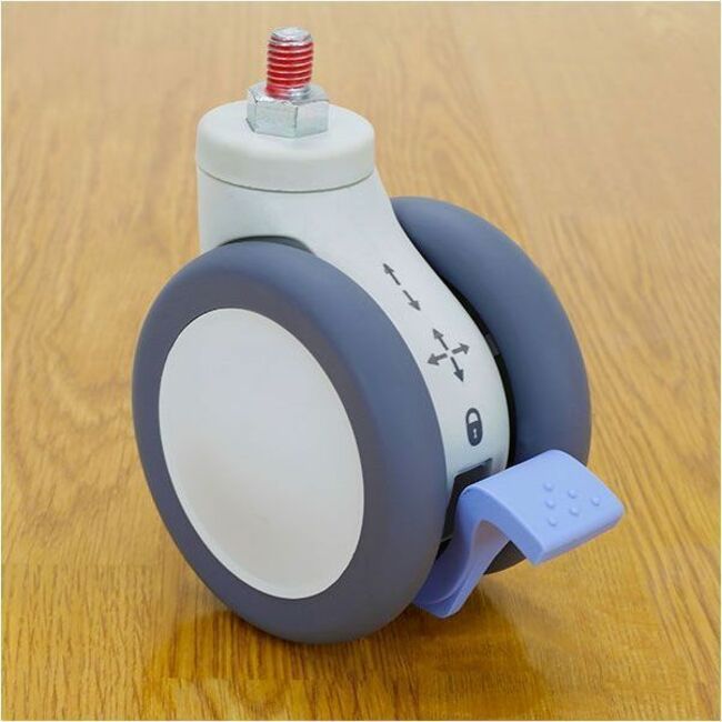 Ergotron SV 3-Function Caster – Blue Multi-Mode Swivel Locking Wheel for StyleView Carts