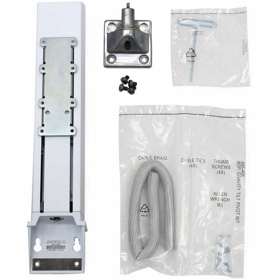 Ergotron SV HD Monitor Kit for Medical Carts - Adjustable Height Lift with Cable Management