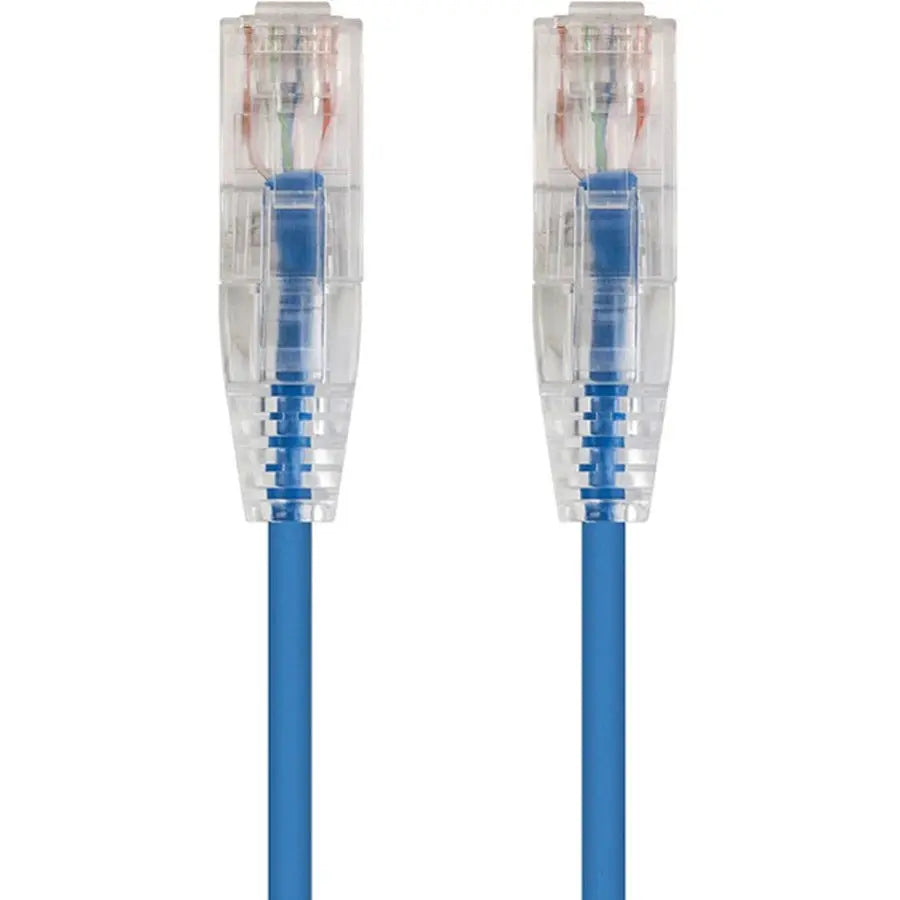 Monoprice SlimRun Cat6 28AWG UTP Ethernet Network Cable, 2ft - Blue
