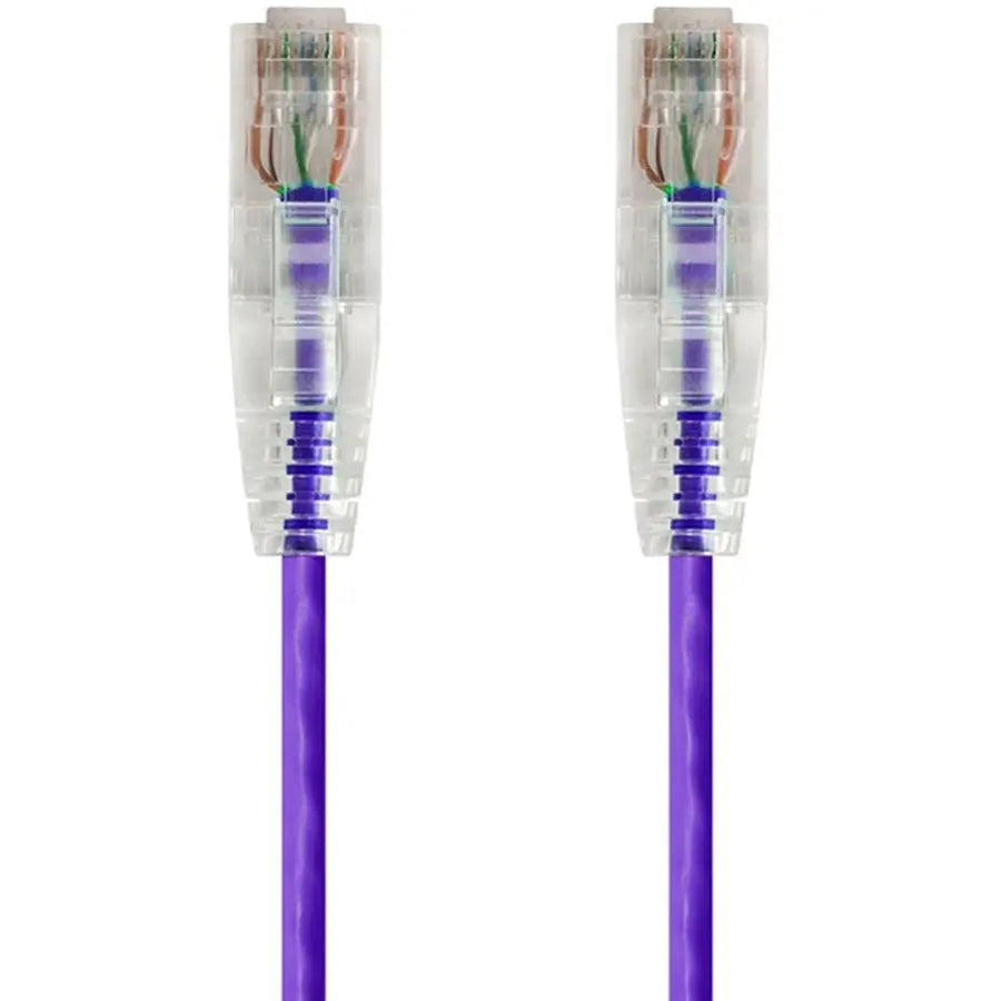 Monoprice SlimRun Cat6 28AWG UTP Ethernet Network Cable, 2ft, Purple