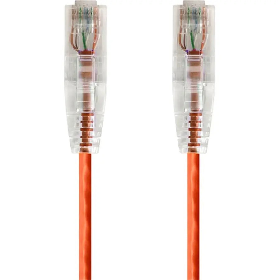 Monoprice SlimRun Cat6 28AWG UTP Ethernet Network Cable, 5ft - Orange