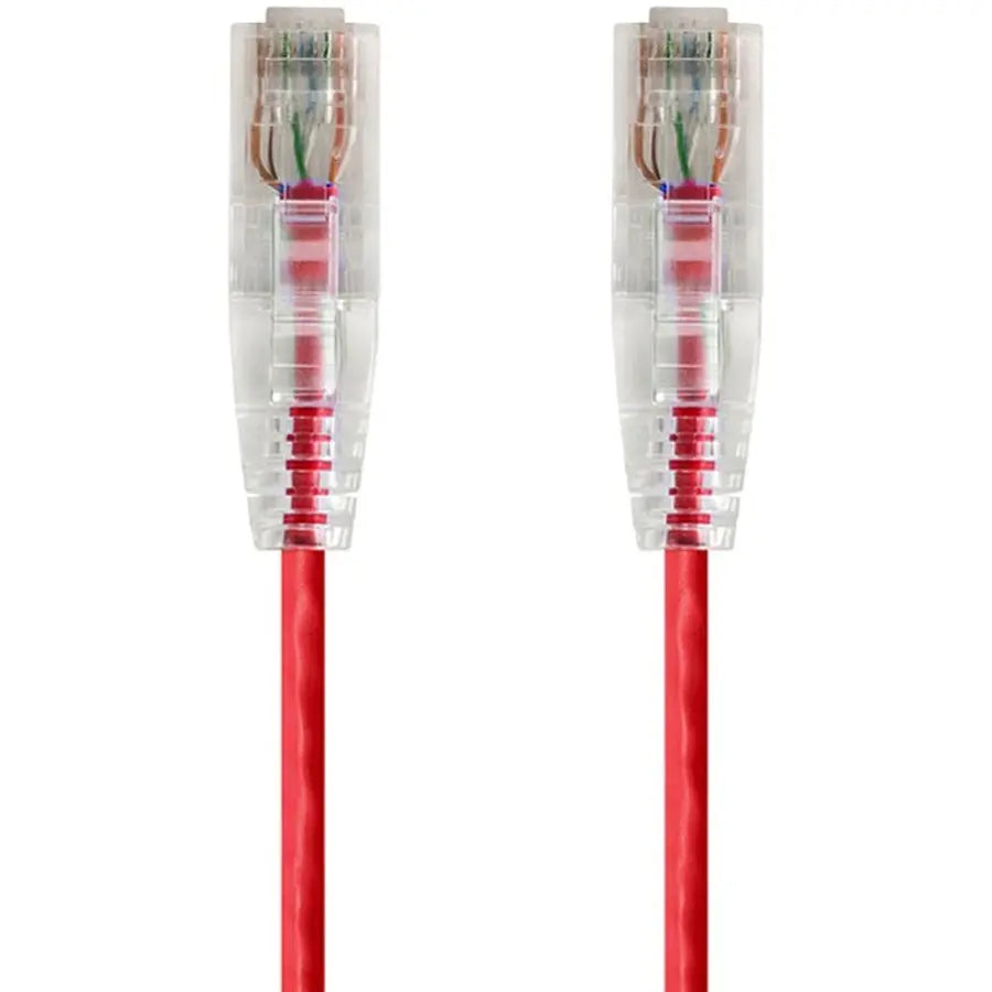 Monoprice SlimRun Cat6 28AWG UTP Ethernet Patch Cable, 5ft, Red