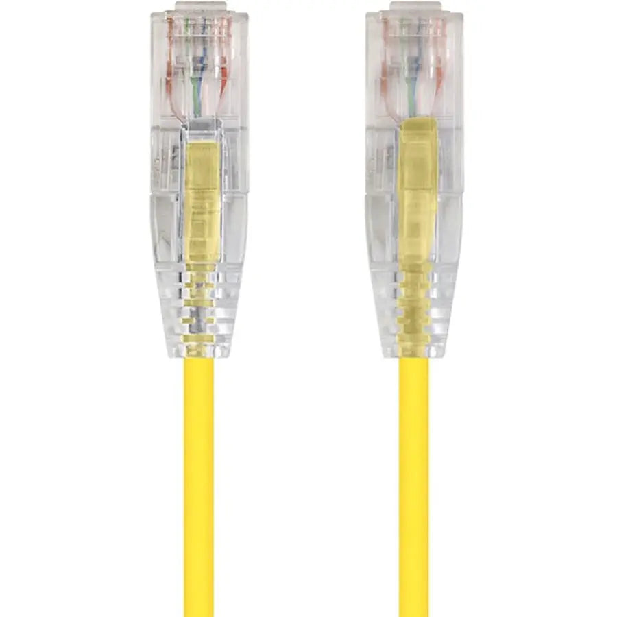 Monoprice SlimRun Cat6 28AWG UTP Ethernet Network Cable, 5ft, Yellow – High-Density Space-Saving Patch Cable