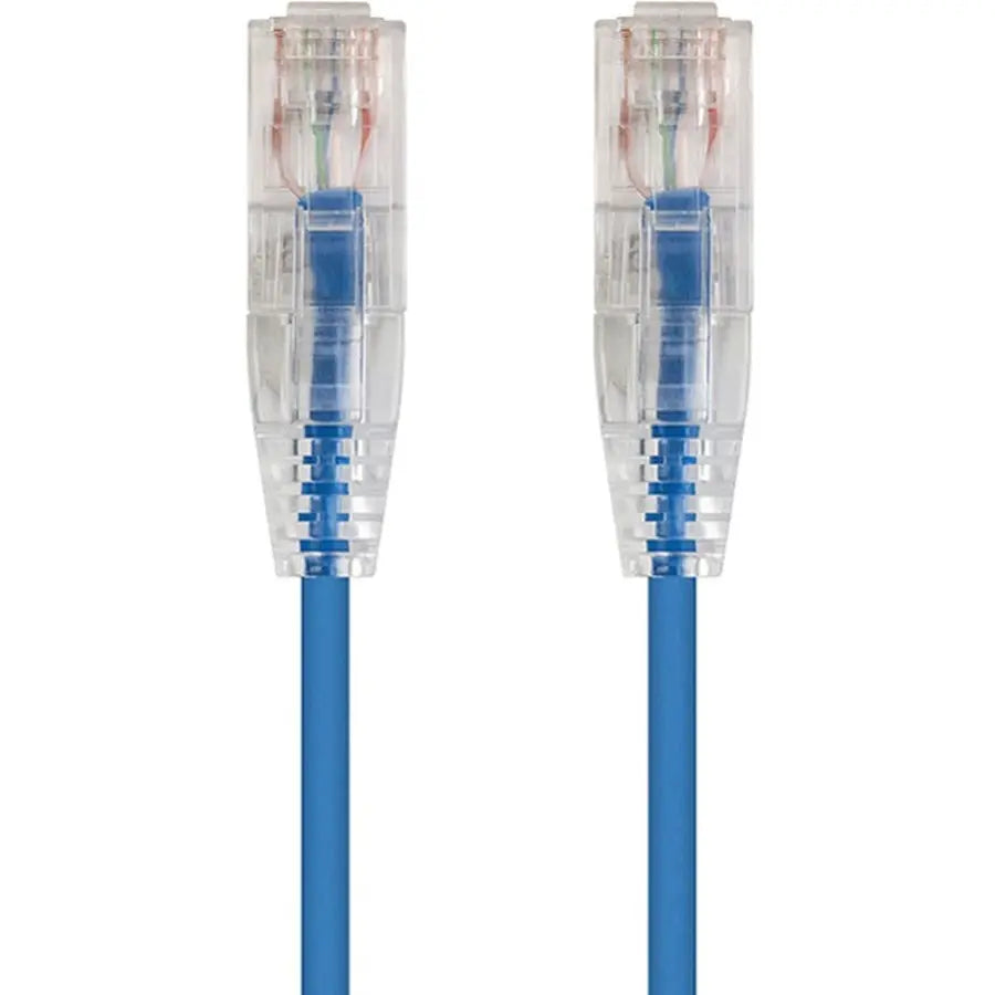 Monoprice SlimRun Cat6 28AWG UTP Ethernet Network Cable, 7ft, Blue