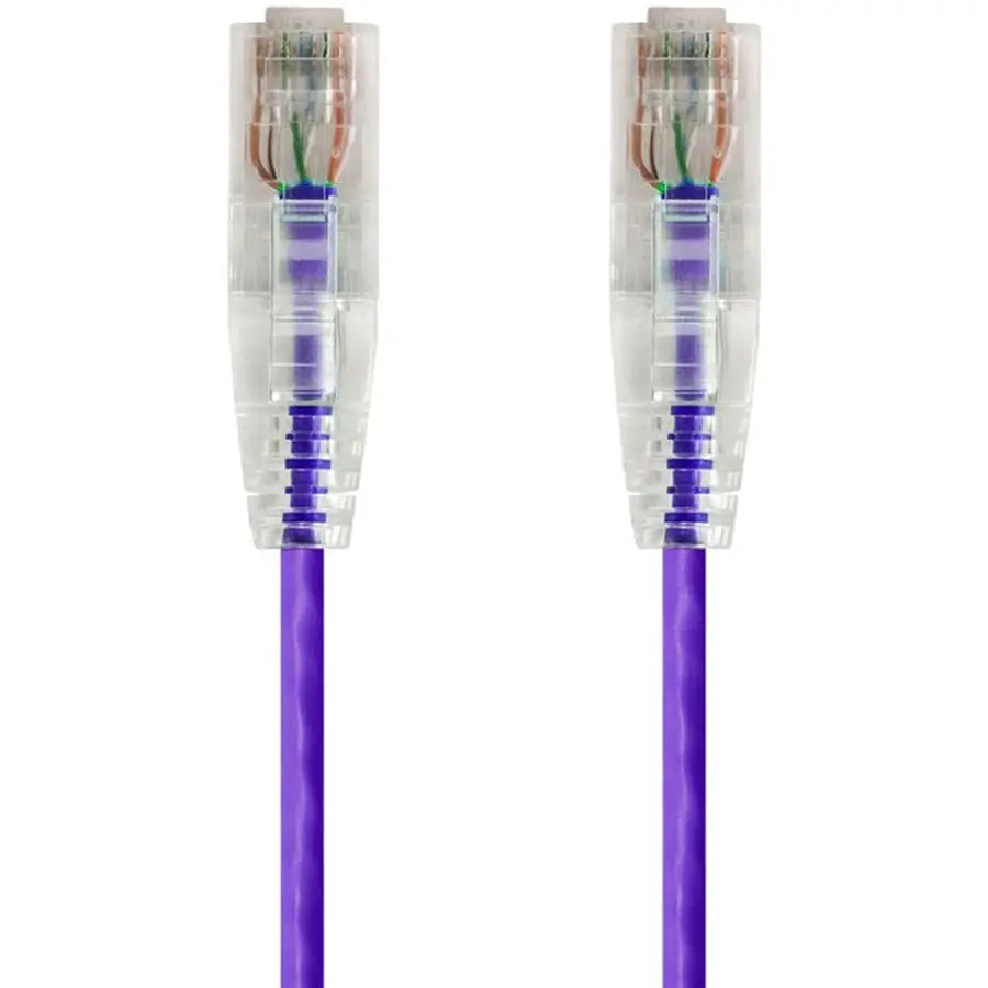 Monoprice SlimRun Cat6 28AWG UTP Ethernet Network Cable, 14ft, Purple