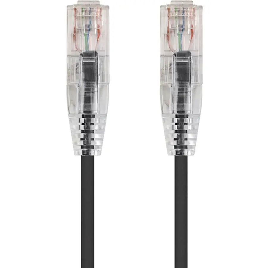 Monoprice SlimRun Cat6 28AWG UTP Ethernet Patch Cable, 2ft, Black