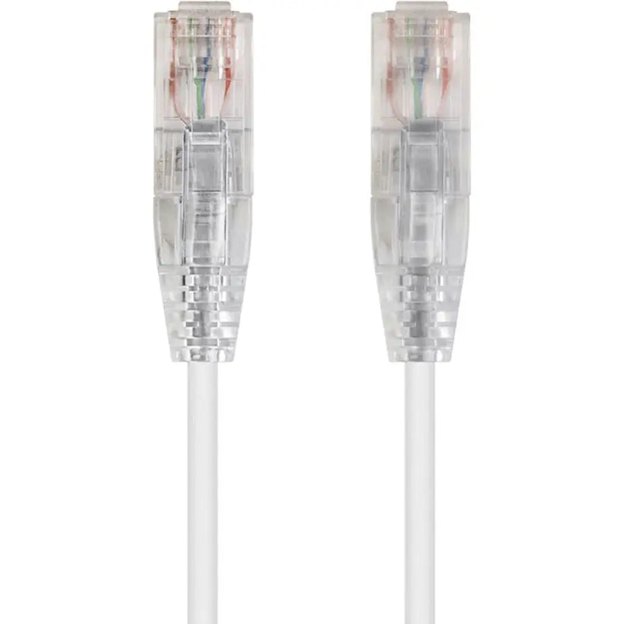 Monoprice SlimRun Cat6 Ethernet Patch Cable, 20ft, White - High-Density Network Solution