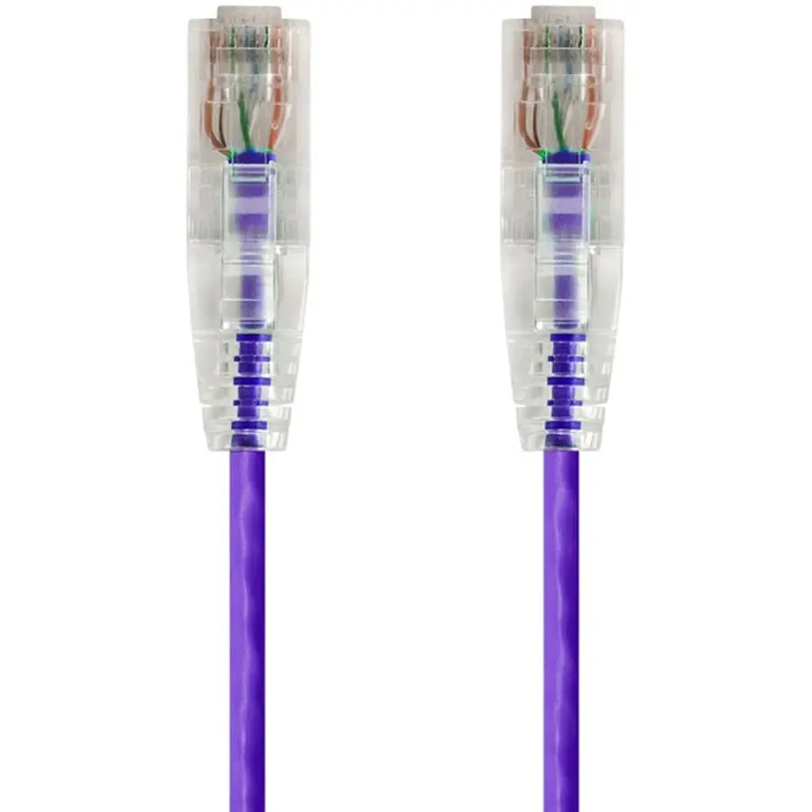 Monoprice SlimRun Cat6 28AWG UTP Ethernet Network Cable, 1ft, Purple
