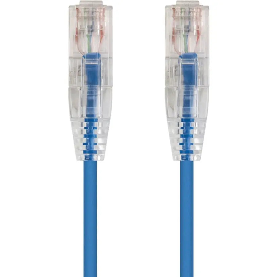 Monoprice SlimRun Cat6 28AWG UTP Ethernet Network Cable - 1ft Blue