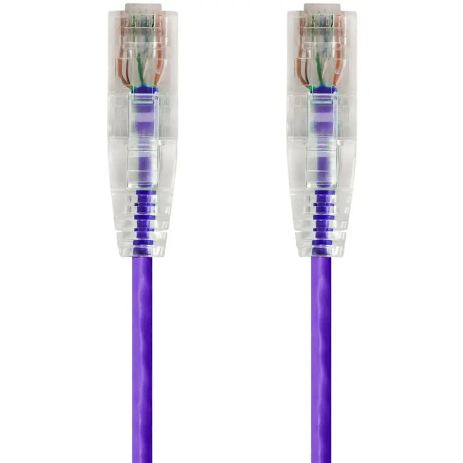 Monoprice SlimRun Cat6 28AWG UTP Ethernet Network Cable - 0.5 ft Purple