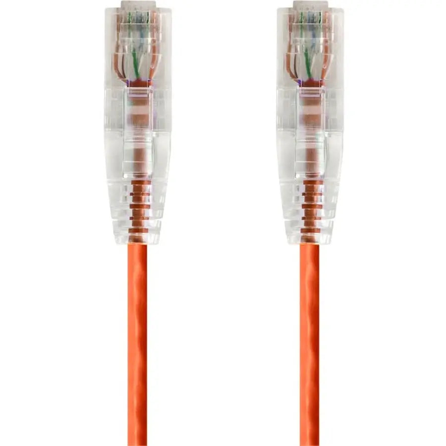Monoprice SlimRun Cat6 28AWG UTP Ethernet Patch Cable - 0.5 ft Orange