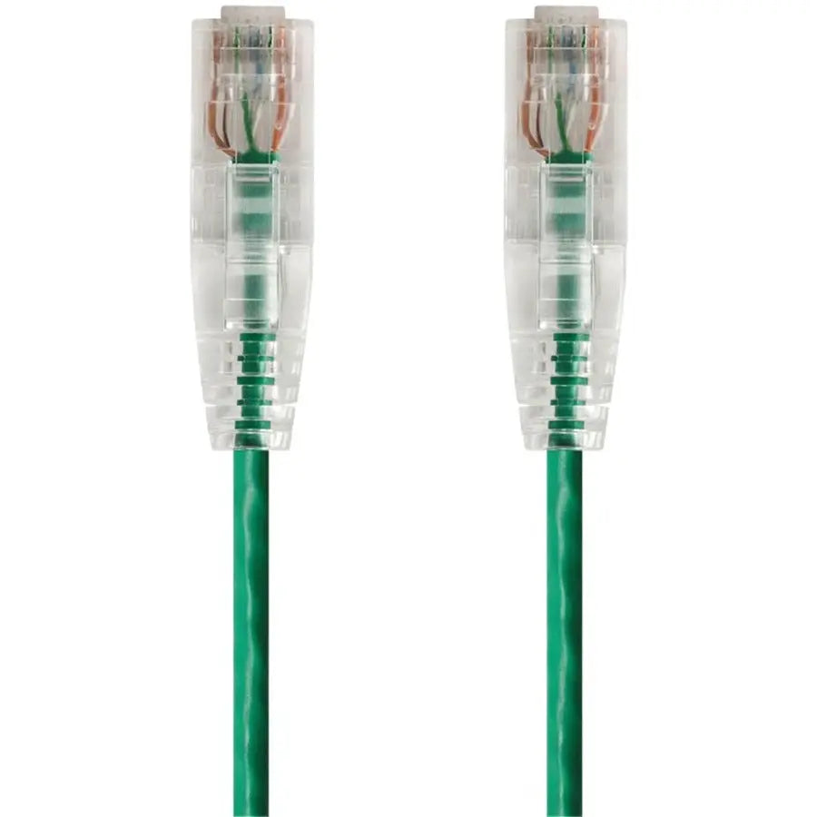 Monoprice SlimRun Cat6 28AWG UTP Ethernet Network Cable, 0.5 ft, Green