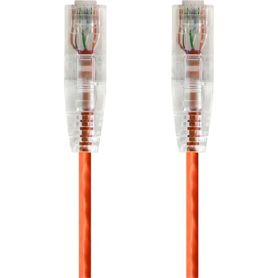 Monoprice SlimRun Cat6 28 AWG UTP Ethernet Patch Cable, 2ft, Orange
