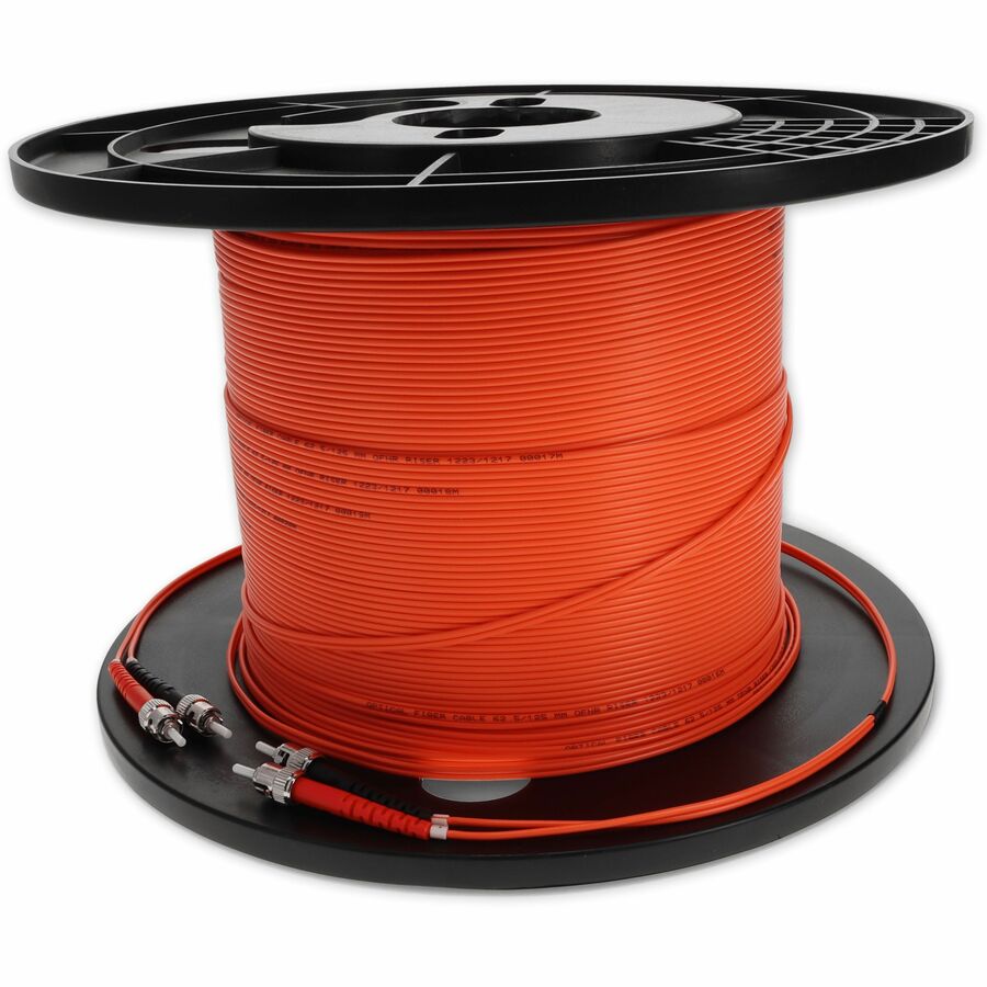 AddOn 65M Fiber Optic Duplex Patch Cable, ST Male to ST Male, Orange Riser Rated Network Cable