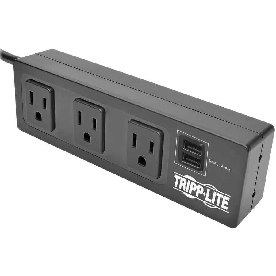 Eaton Tripp Lite Series Protect It! 3-Outlet Surge Protector with USB Charging, 10 ft Cord, Model TLP310USBS
