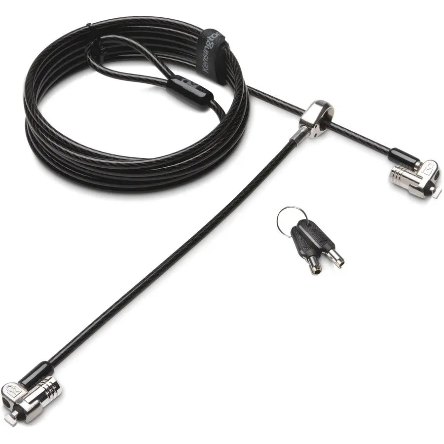 Kensington MicroSaver 2.0 Keyed Twin Laptop Lock with 8-Foot Carbon Steel Cable and T-Bar Locking Technology