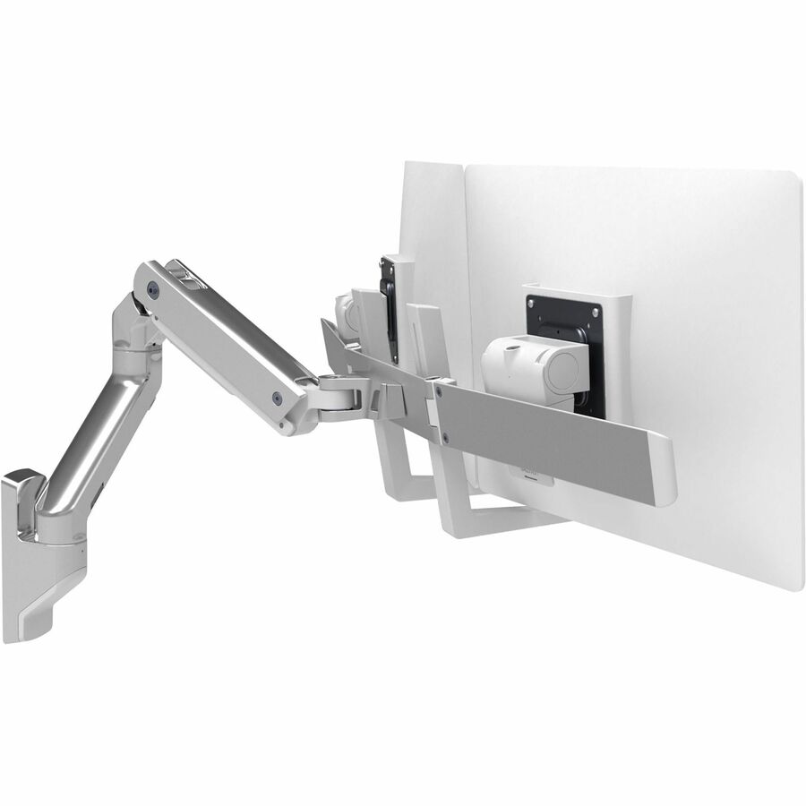Ergotron HX Wall Dual Monitor Arm (Polished Aluminum) – Adjustable Wall Mount for 32-Inch Screens