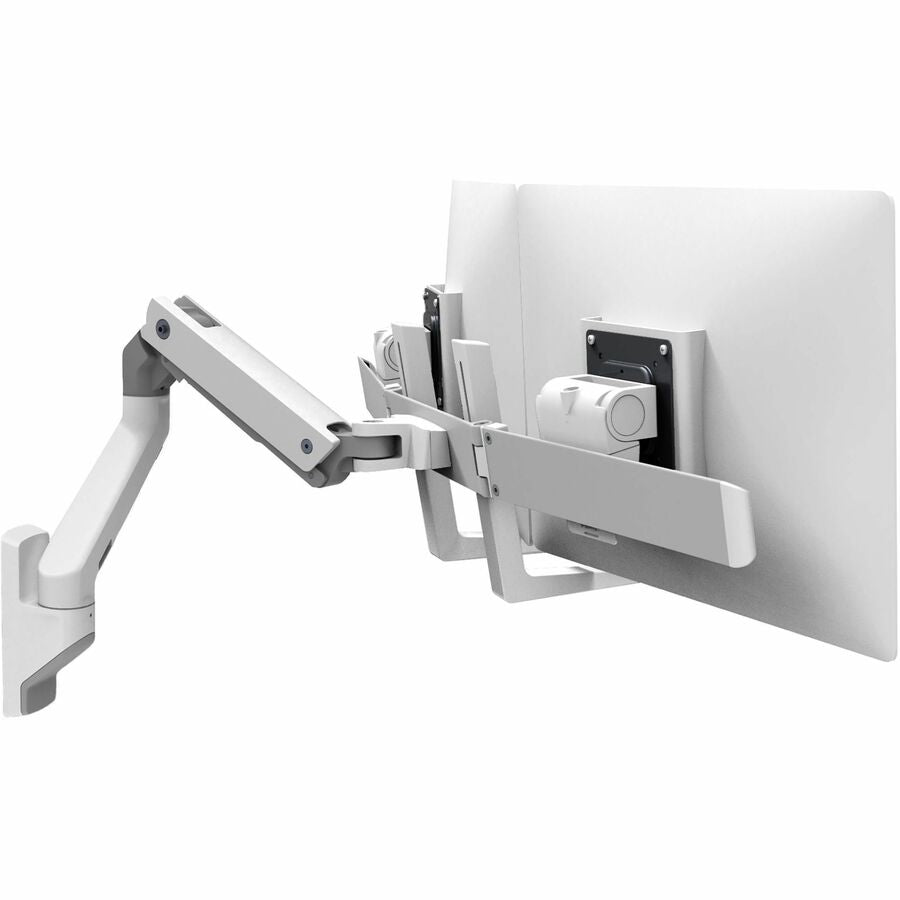 Ergotron HX Wall Dual Monitor Arm (White) with Adjustable Pivots and Space-Saving Design