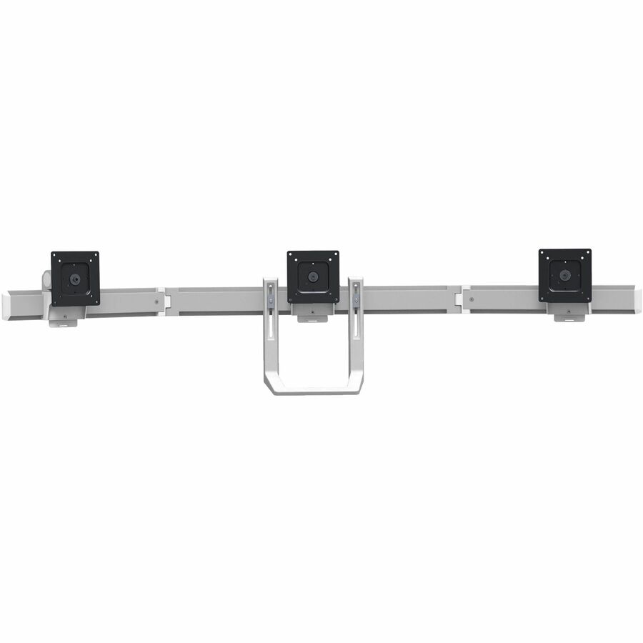 Ergotron HX Triple Monitor Bow Kit in Polished Aluminum for Enhanced Multi-Screen Setup