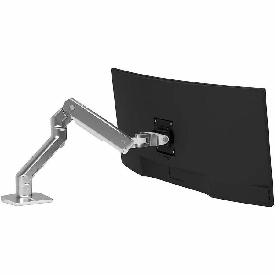 Ergotron HX Desk Monitor Arm (Polished Aluminum) – Adjustable Mounting Solution for Up to 42 lbs Monitors