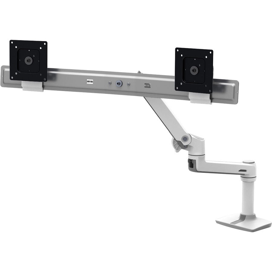 Ergotron LX Desk Dual Direct Arm Monitor Mount in Polished Aluminum - Adjustable Dual Screen Support