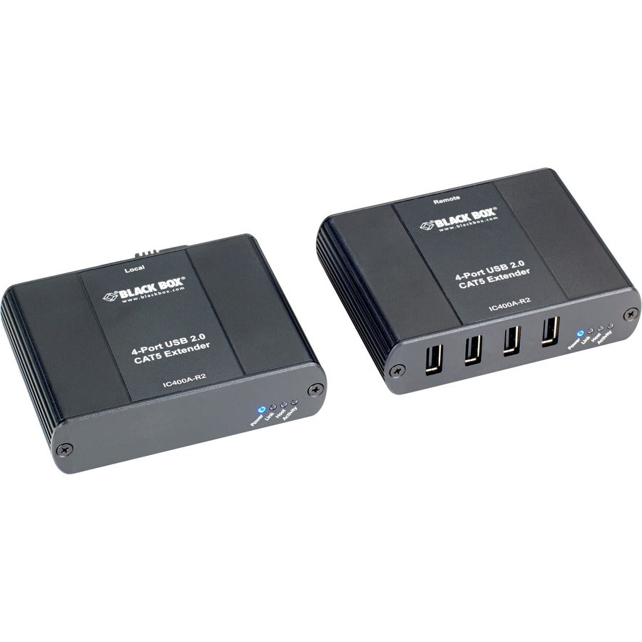 Black Box USB 2.0 Extender 4 Port CATx - Reliable USB Extension up to 328 ft with Power Adapter