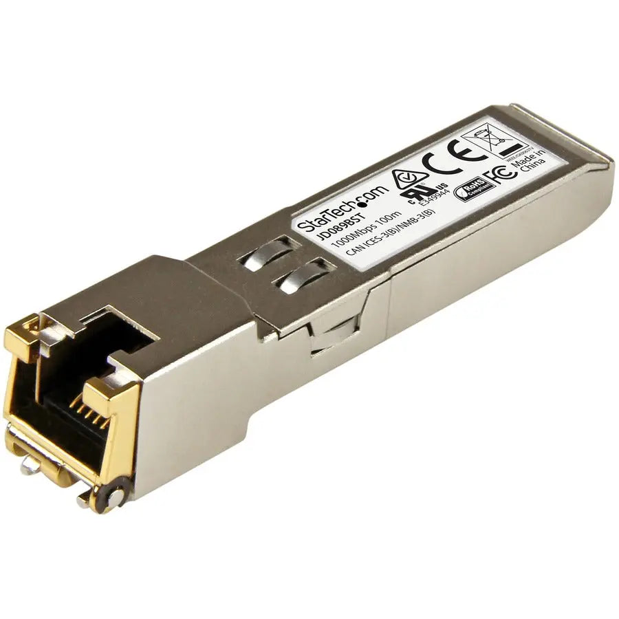 StarTech HPE JD089B Compatible 1Gb Ethernet SFP Transceiver Module - 1000BASE-T RJ45 Copper, Hot-Swappable, Up to 328 ft