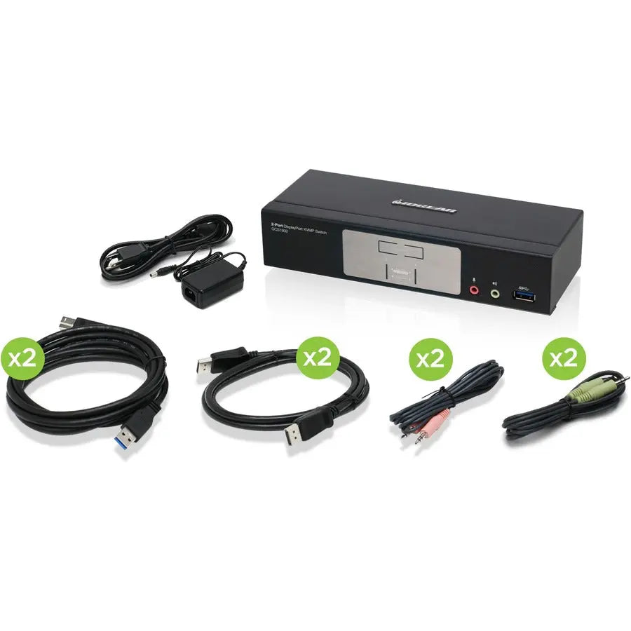 IOGEAR GCS1932 2-Port DisplayPort 1.2 KVMP Switch with 4K Resolution, USB 3.1 Hub, and Audio Support